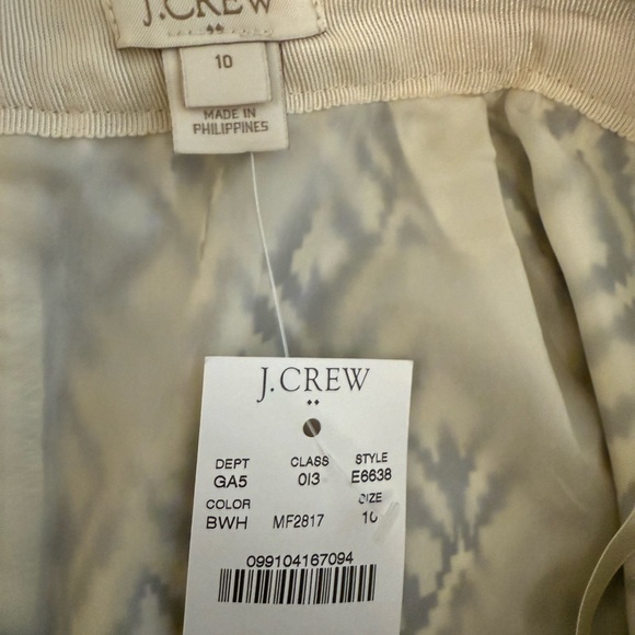 NWT - J. Crew Blue and White Ikat Patterned A-Line Skirt - Picture 6 of 8